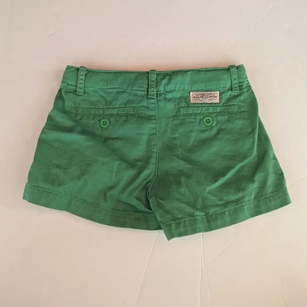 Ralph Lauren Classic Chino Shorts Green 6 Girls Summer